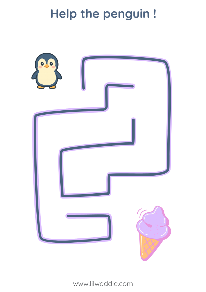 Maze pattern tracing worksheet - 1