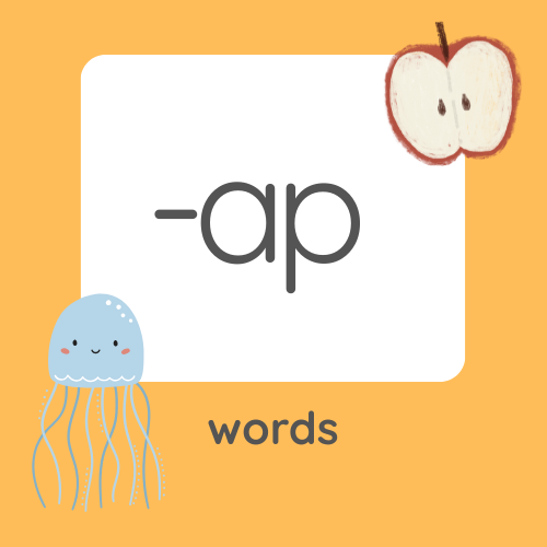 CVC worksheet - A family words - ap words - cap map tap nap