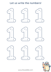 Number tracing worksheet 1