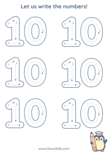Number tracing worksheet 10