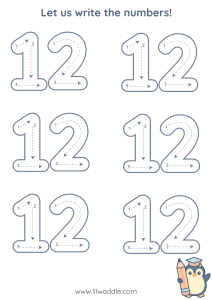 Number tracing worksheet 12