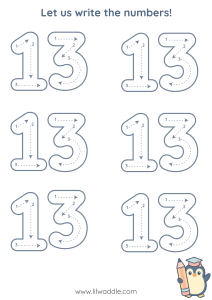 Number tracing worksheet 13