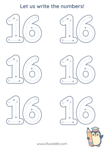 Number tracing worksheet 16
