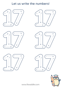 Number tracing worksheet 17