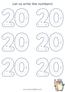 Number tracing worksheet 20