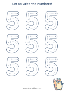 Number tracing worksheet 5