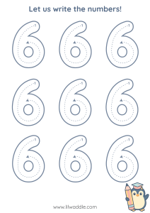 Number tracing worksheet 6