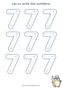 Number tracing worksheet 7
