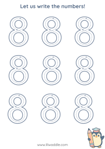 Number tracing worksheet 8