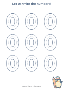 Number tracing worksheet 0