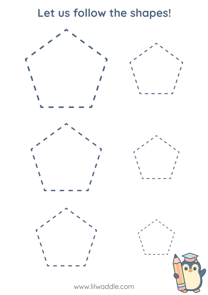 Pentagon tracing worksheet