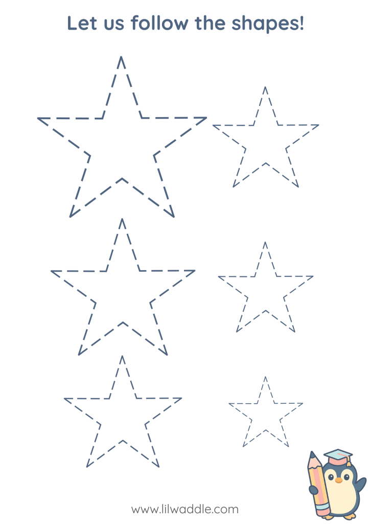 Star tracing worksheet