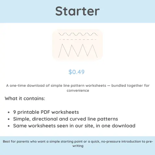 Starter pre-writing tracing line patterns worksheets for preschoolers – printable straight, directional, and curved lines