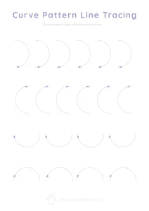 Curve Pattern Line Tracing worksheet for continuous pencil movement