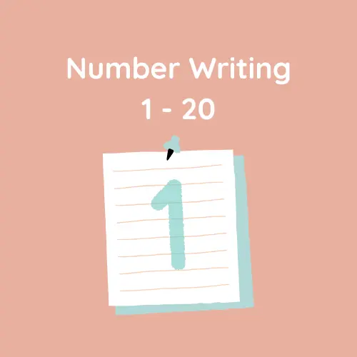 Number writing practice from 1 to 20 to help preschoolers learn correct number formation